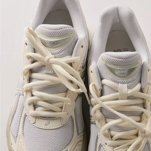 Asics Women's Cream & Silver Mesh Lace-Up Sneakers